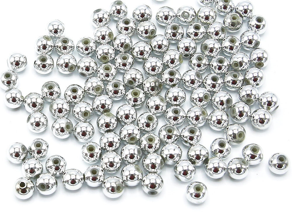 Silver Spacer Beads 8mm Antiqued Silver Plated Beads B7397 - 10