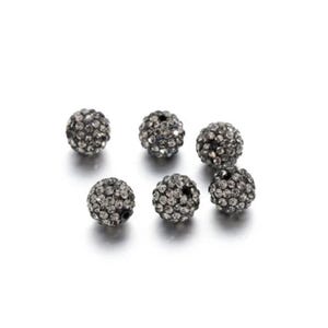 ONE 12mm Loose Shambala Pave Rhinestone Crystal Diamond Clay Pave Bead