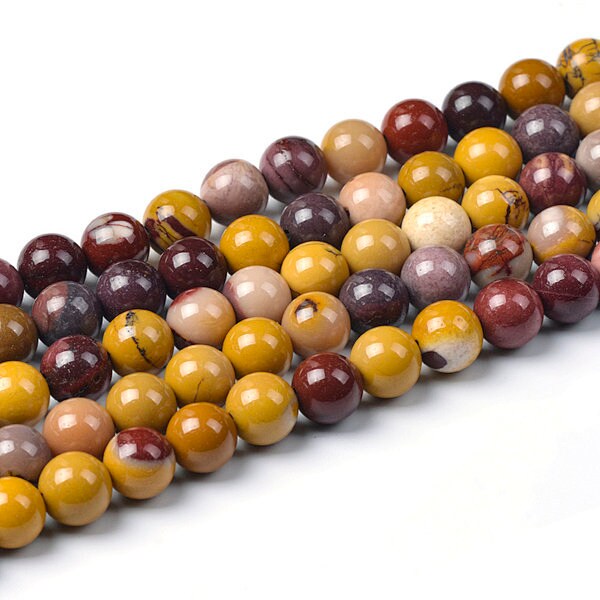 Natural Mookaite Jasper Gemstone Round Beads - 15.5" Strand In 4mm, 6mm, 8mm, 10mm