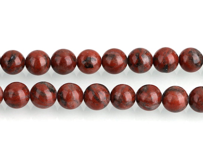 Red Sesame Jasper Beads | Round Natural Gemstone Loose Beads | Sold by Strand | Size 4mm 6mm 8mm 10mm 12mm