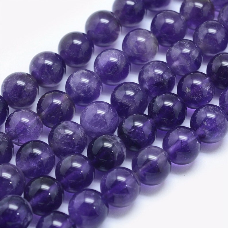 Purple Amethyst Beads Grade A Round Natural Gemstone Loose Beads Sold by 15 Inch Strand Size 4mm 6mm 8mm 10mm 12mm 14mm 8mm