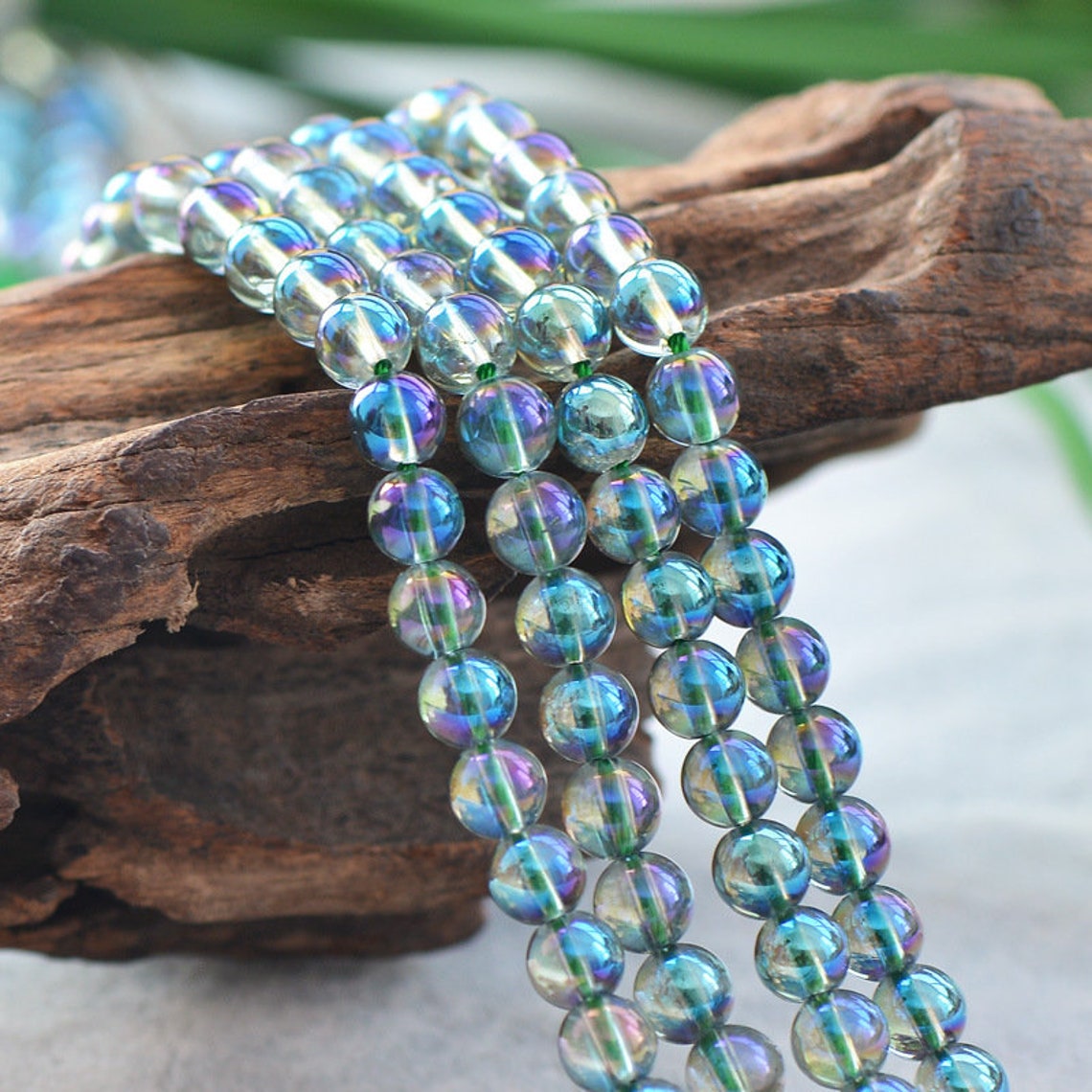 Angel Aura Quartz Beads Glossy Green Grade A Round Etsy