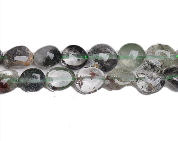 Lodolite Garden Quartz Nuggets Beads | Natural Gemstone Loose Beads | Grade A | Sold by 15 Inch Strand | Size 7x8mm | Hole 0.8mm