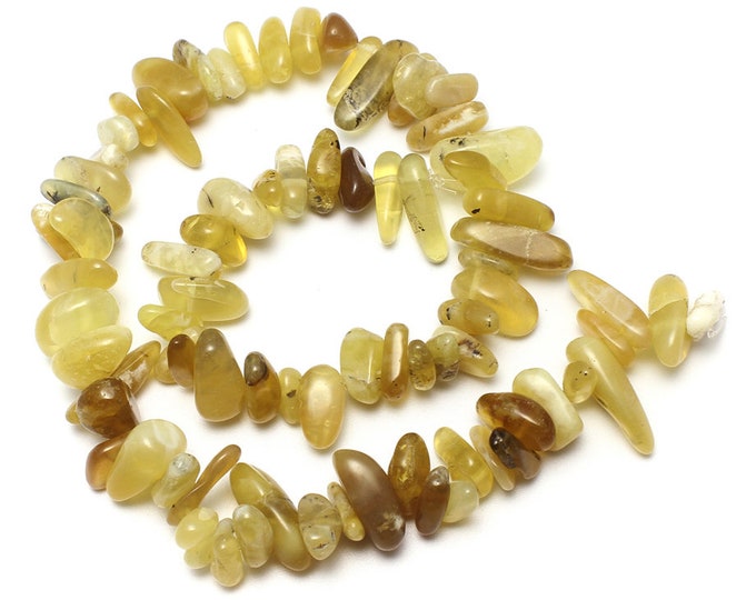 Natural Yellow Opal Gemstone Nuggets Beads | Sold by 15 Inch Strand | Size 5x13x4mm-8x30x8mm | Hole 1mm