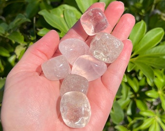 ONE Large Natural Clear Quartz Tumbled Stone Premium Quality A Grade Crystal