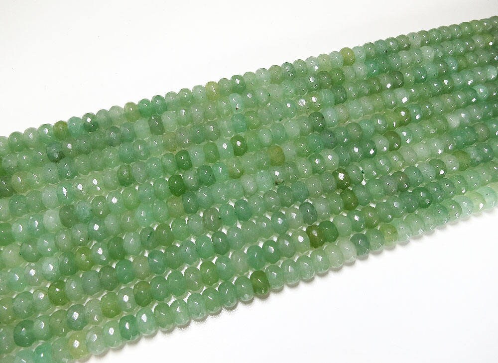 5x8mm Green Aventurine Rondelle Large Hole Bead approx 40 beads OTB002 8 Strand