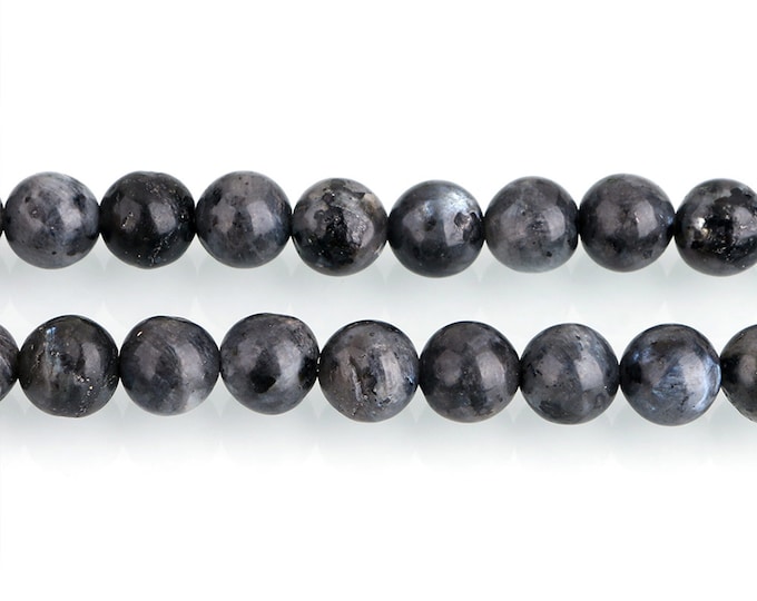 Larvikite Black Labradorite Beads | Grade A | Round Natural Gemstone Loose Beads | Sold by 15 Inch Strand | Size 4mm 6mm 8mm 10mm 12mm