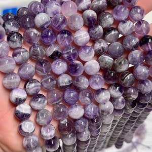 Sage Amethyst Gemstone Round Beads: 15 Inch Strand (6mm 8mm 10mm 12mm)