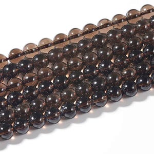 Smoky Quartz Round Beads – AA Grade Gemstone Strand (4–12 mm, 15 in.)