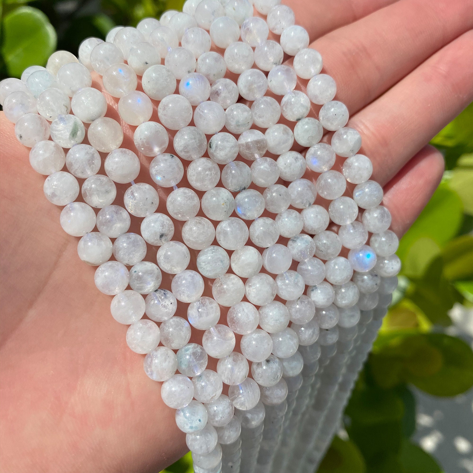 Natural Moonstone Beads Grade A Round Gemstone Loose Beads Sold