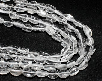AAA Clear Quartz Nugget Beads: Natural Gemstone, 15 Inch Strand