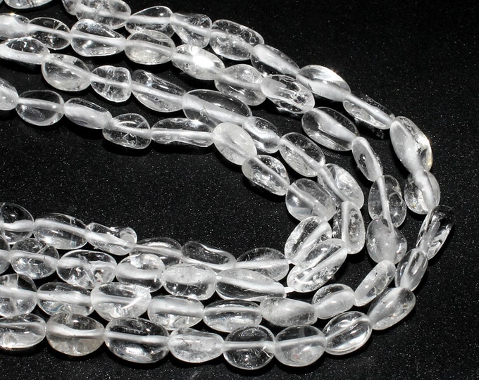 Clear Quartz Nuggets Beads | Grade AAA | Natural Gemstone Loose Beads | Sold by 15 Inch Strand | Size 8~10mm | Hole 0.8mm