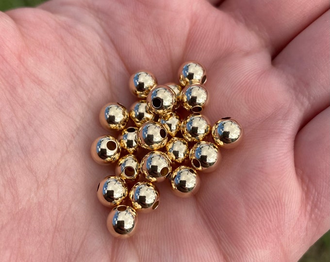 14K Gold Filled Round Loose Beads | Sold by 1 Bead | Size 4mm 6mm