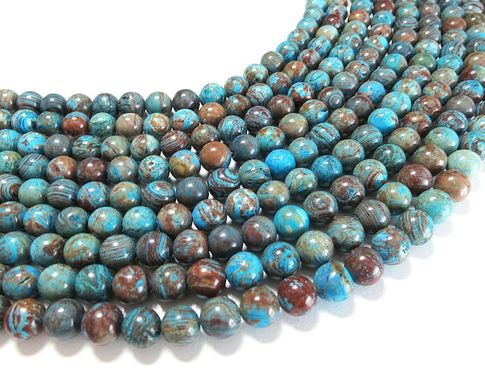 Blue Calsilica Jasper Beads | Natural Round Gemstone Beads | Sold by 15 Inch Strand | Size 4mm 6mm 8mm 10mm 12mm