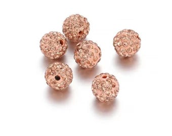 ONE 10mm Loose Shambala Pave Rhinestone Crystal Diamond Clay Pave Bead