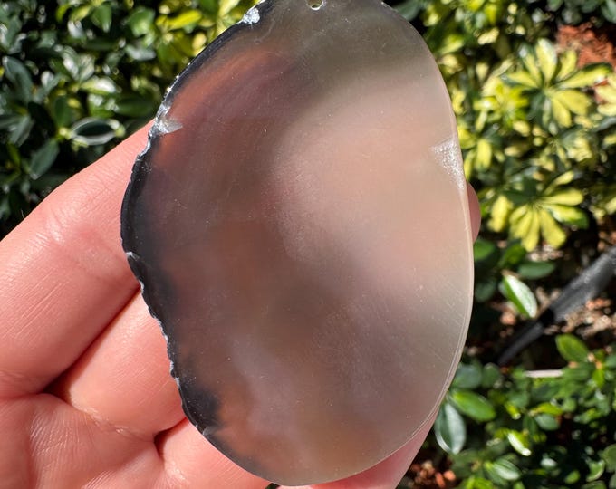 Black Striped Agate Gemstone Freeform Plate Slab Pendant Focal Bead Size 60-80mm
