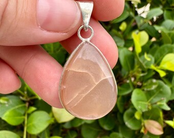 Natural Sunstone Pendants 925 Sterling Silver Plated Boho Style Size 1 Inch