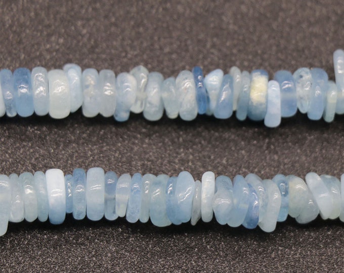 Aquamarine Nuggets Beads | Grade A | Natural Gemstone Loose Beads | Sold by 15 Inch Strand | Size 5~16mm | Hole 0.8-1mm