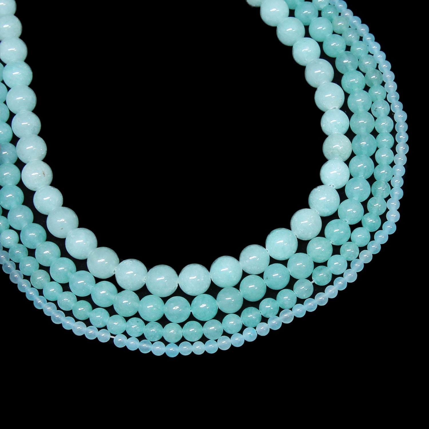 Blue Jade Beads | Round Natural Gemstone Beads | Sold by 15 Inch Strand