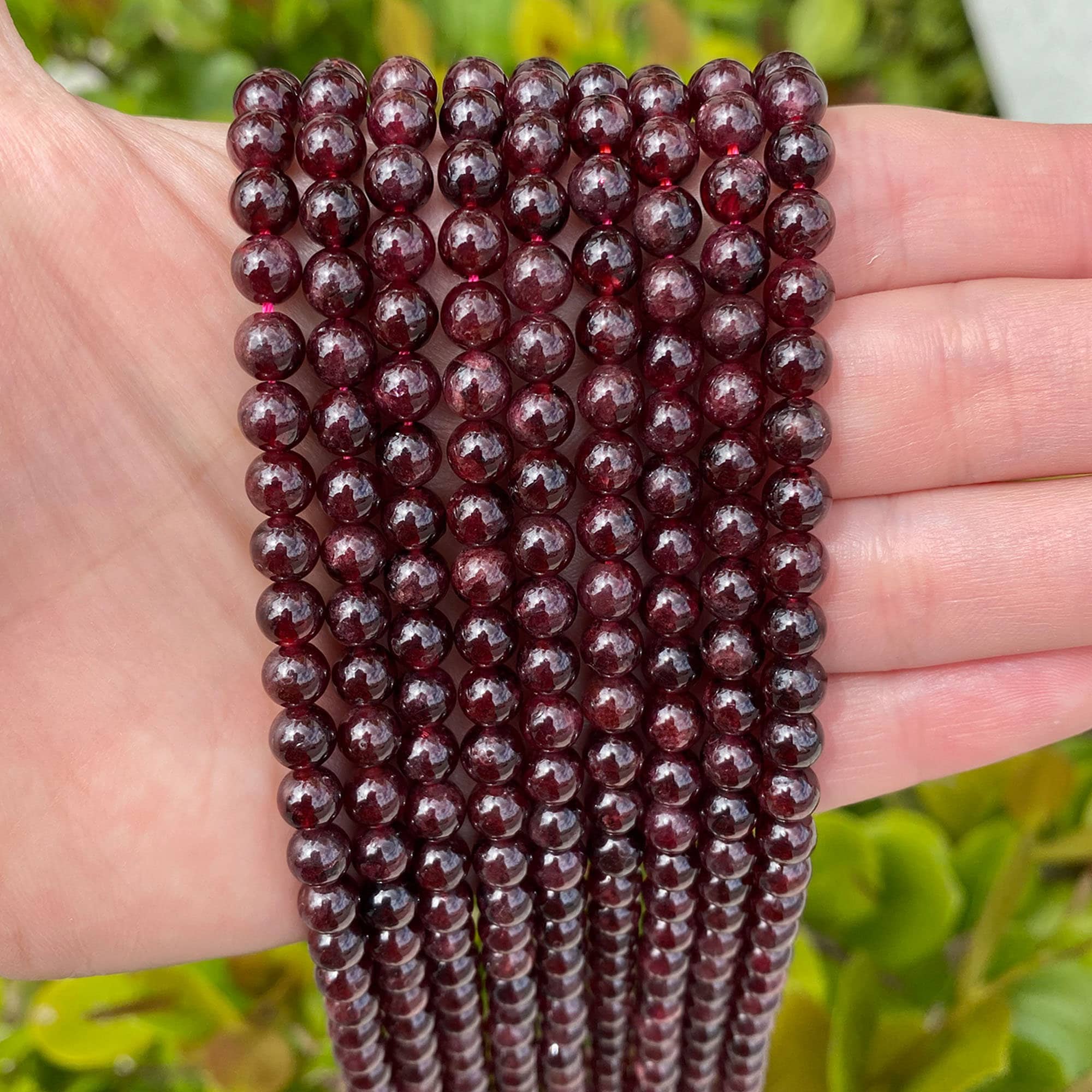 Garnet Round Beads 8mm