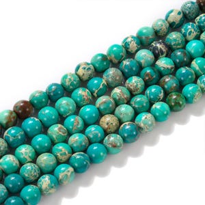 Grade A Natural Green Sea Sediment Jasper Gemstone Round Beads | Sold by 15 Inch Strand | Size 4mm 6mm 8mm 10mm 12mm