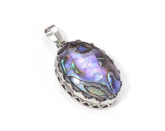 Multicolor Paua Abalone Shell Tortoise Horse Flower Silver Pendant for Necklace Multicolor Paua Abalone Shell Tortoise Horse Flower Silver Pendant for Necklace