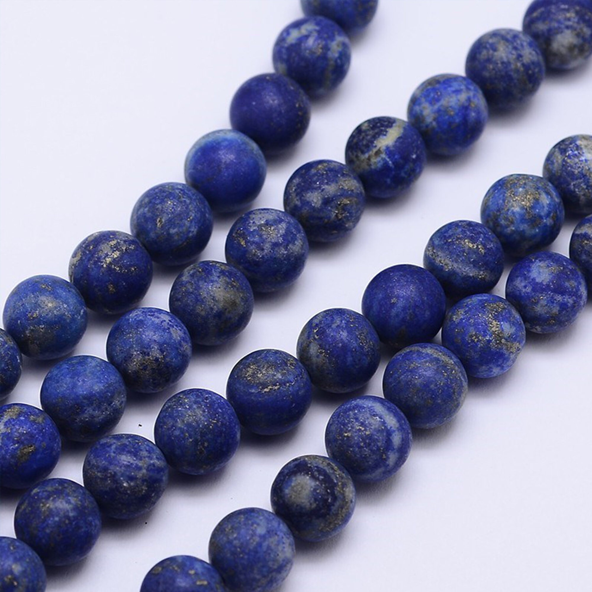 Natural Matte Lapis Lazuli Beads, Blue Matte Gemstone Beads, 4mm 6mm 8mm  10mm 12mm Stone Beads, Round Natural Beads