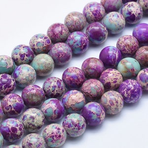 Galaxy Sea Sediment Jasper | Round Natural Gemstone Beads | Sold by 15 Inch Strand | Size 4mm 6mm 8mm 10mm 12mm