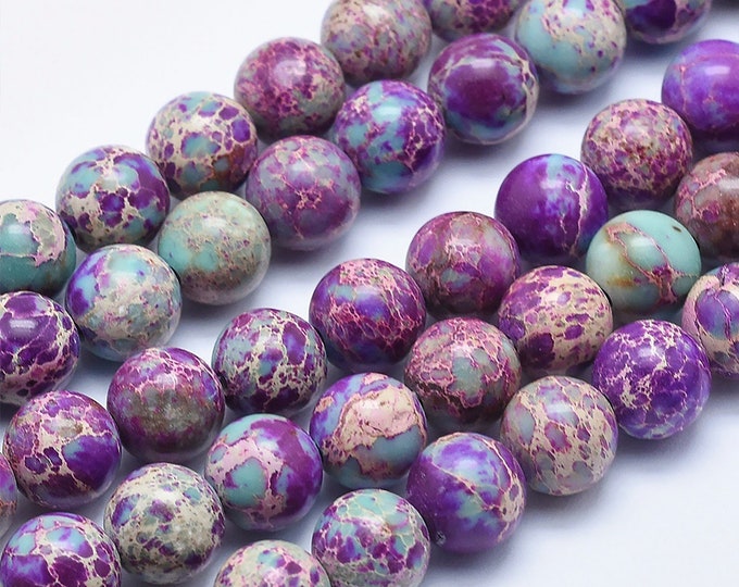 Galaxy Sea Sediment Jasper | Round Natural Gemstone Beads | Sold by 15 Inch Strand | Size 4mm 6mm 8mm 10mm 12mm