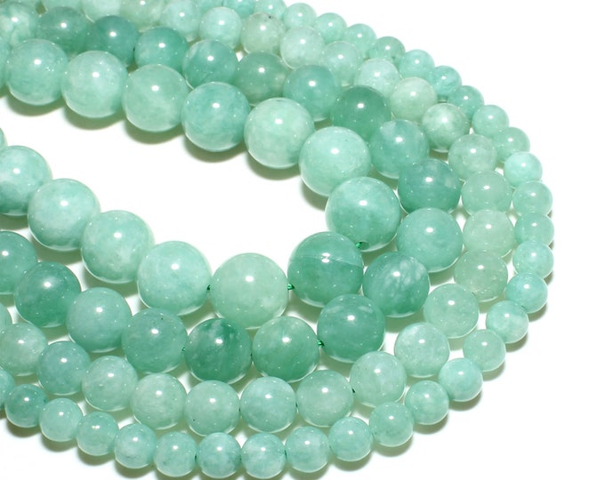 Burmese Green Jade Beads | Round Natural Gemstone Beads | Sold by 15 Inch Strand | Size 4mm 6mm 8mm 10mm