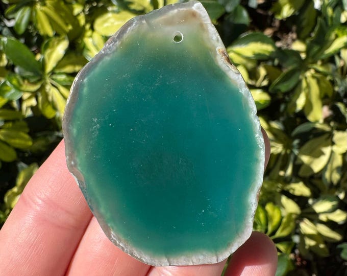 Green Striped Agate Gemstone Freeform Plate Slab Pendant Focal Bead Size 60-80mm