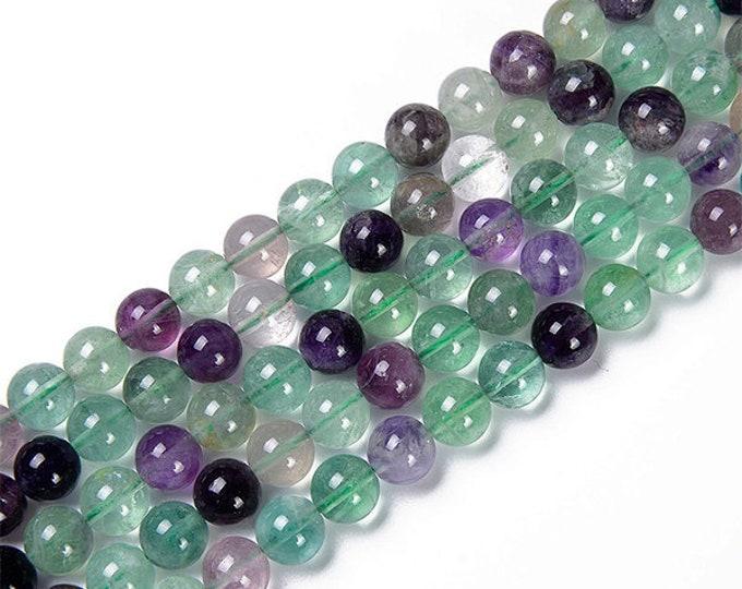 AA Grade Natural Rainbow Fluorite Gemstone Round Beads | Sold by 15 Inc Strand | Size 6mm 8mm 10mm 12mm