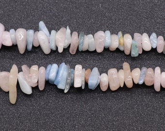 Natural Morganite Gemstone Nuggets Beads | Grade A | Sold by 15 Inch Strand | Size 5~16mm | Hole 0.8-1mm