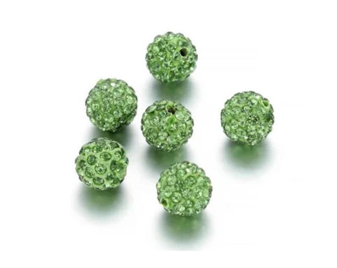 ONE 12mm Loose Shambala Pave Rhinestone Crystal Diamond Clay Pave Bead
