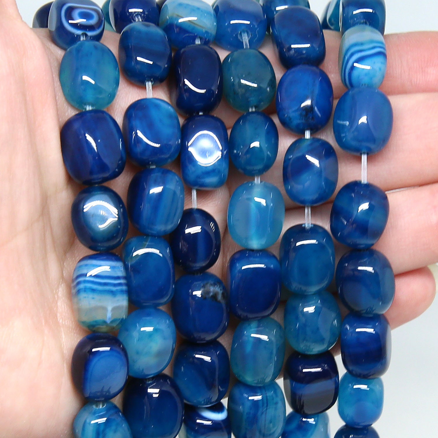 Striped Agate Beads | Natural Gemstone Loose Beads | Sold by 15 Inch ...