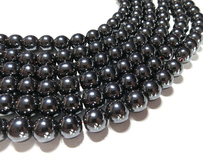 Hematite Beads | Non Magnetic | Round Natural Gemstone Loose Beads | Sold by Strand | Size 4mm 6mm 8mm 10mm 12mm