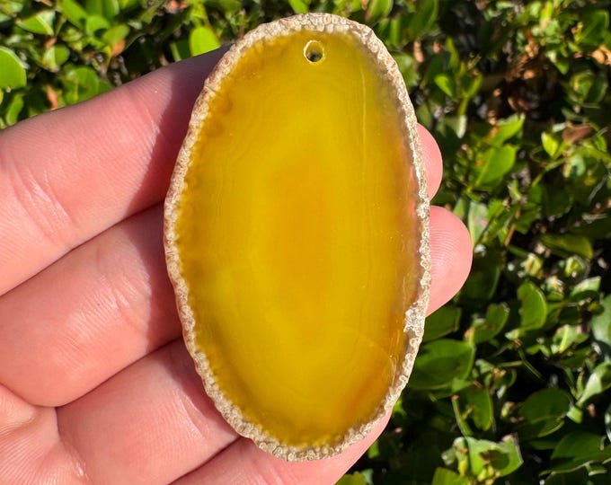 Natural Yellow White Striped Agate Freeform Slab Gemstone Pendant Focal Bead Size 55x30x5mm