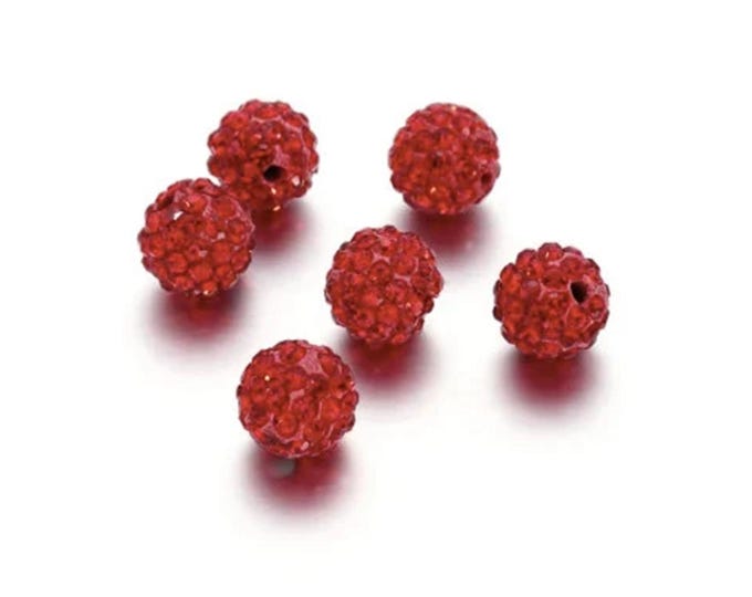 ONE 12mm Loose Shambala Pave Rhinestone Crystal Diamond Clay Pave Bead