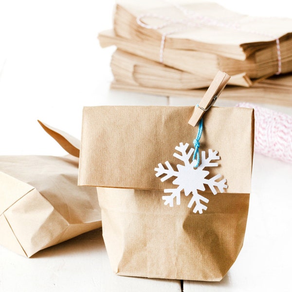 Kraftpapier Geschenktüten / Papiertüten mit Boden / Papiertaschen in braun - 5 Größen