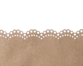 10 Geschenktüten mit Spitze / Papiertüten / Tüten -  Papier - Kraftpapier - Braun