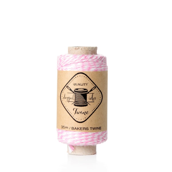 35m Rolle ROSA/WEIß Kordel zweifarbig Bakers Twine Garn - Bäckergarn - zweifarbig 0,11 EUR / m