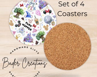 Park Hopper Coaster Set: Modern Abstract Design, Set of 4
