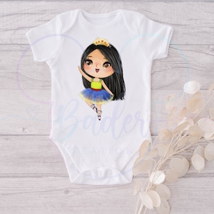 Princess Ballerina Onesie, ;  Baby Shower gift, Birthday Gift, Personalized gift.