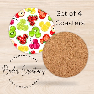 Fruit Coasters Set: Modern Abstract Drink Coasters, Home Decor