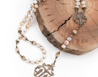 Our Lady of the Pillar, Designed in Citrine Quartz to Reflect Our Lady of the Light, Catholic Gift for Women