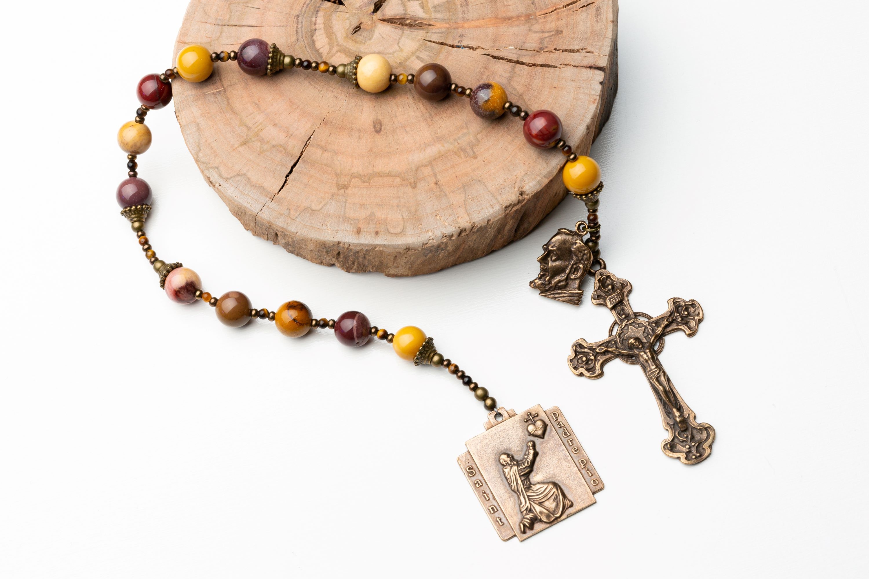 Saint Padre Pio Chaplet for Men or Boys, Handmade Heirloom Rosary Beads