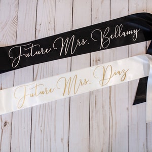 Future Mrs. Sash, Bride sash, bachelorette sash, bachelorette party, bridal shower sash, Bridal sash, party gift, Etsy sash, Custom sash