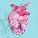 Watercolor floral heart clipart, watercolor anatomy heart clip art, love clip art, heart clipart, romantic clip art, heart , floral clipart
