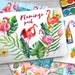 Flamingo clip art, Tropical clip art, Watercolor Flamingos clipart, summer Clipart, watercolor, ice cream, baloon , beach clipart, hot, cute