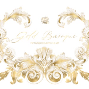 Imágenes prediseñadas de adornos barrocos de oro, imágenes prediseñadas adornadas de lámina de oro, elegantes imágenes prediseñadas de boda